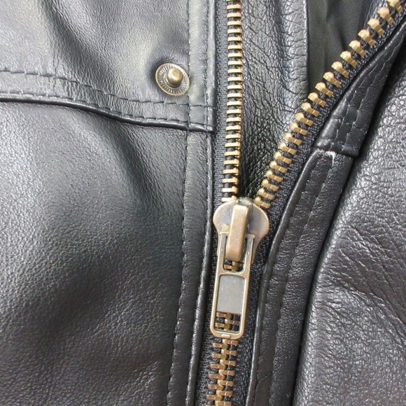 Charles Klein Genuine Leather Trench Coat Men XL Black Full Length Gothic 2320 - Picture 15 of 16